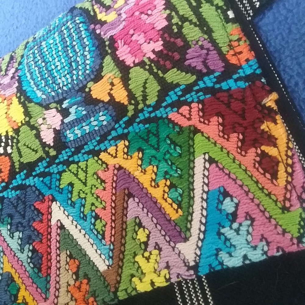 Embroidered Clutch Purse with Shoulder Strap